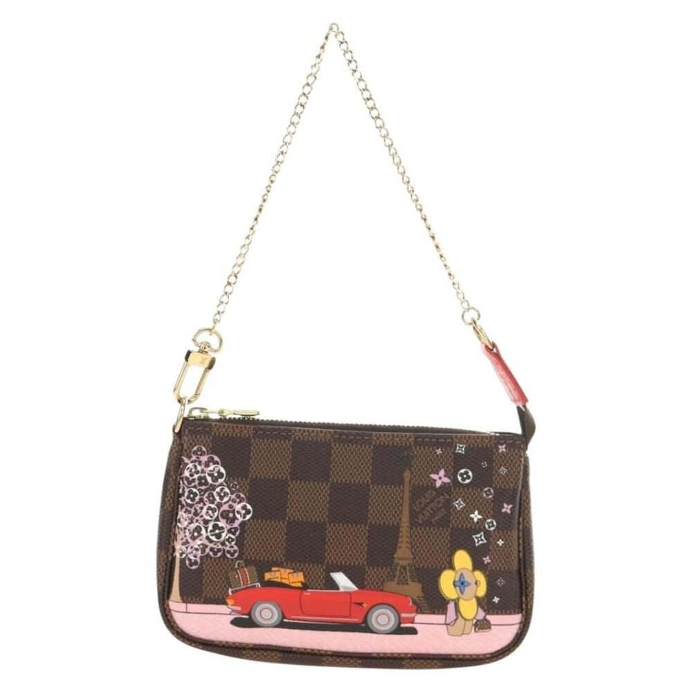 Louis Vuitton Damier Ebene Vivienne Mini Pochette Accessory Pouch Brown